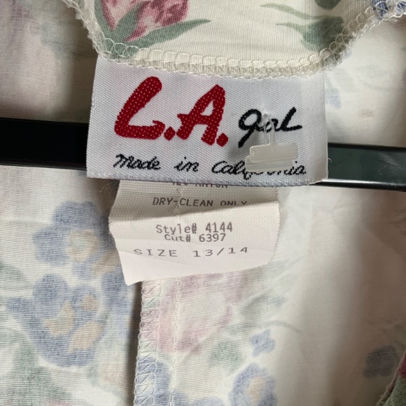 VINTAGE 80’s L.A. GAL FLORAL DOUBLE BREASTED SKORTS SIZE 13/14 WITH SMALL TEAR - Picture 5 of 8